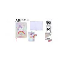 Szkolne artykuły papiernicze - Notes A5/80K Jednorożec - miniaturka - grafika 1