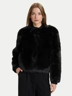 Płaszcze damskie - Rinascimento Futro CFC0122217003 Czarny Regular Fit - miniaturka - grafika 1