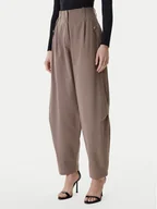 Spodnie damskie - Guess Spodnie materiałowe W6RB08 WJ692 Brązowy Regular Fit - miniaturka - grafika 1