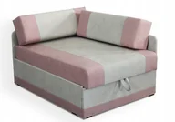Narożniki - Sofa rozkładana narożnik funkcja spania jednoosobowa Vaxer Różowo/Szara - miniaturka - grafika 1