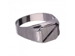 Srebrny pierścionek 925 sygnet prostokąt - Sygnety - miniaturka - grafika 1