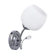 Lampy ścienne - Estar lampa kinkiet chromowy E27 klosz biały 21-09425 - miniaturka - grafika 1