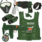 Zabawki militarne - Zestaw wojskowy strój kamizelka karabin lornetka - miniaturka - grafika 1