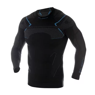Brubeck - Bluza termoaktywna Thermo - Nilit® Heat - Czarno-Niebieska - LS13040A - Bluzy sportowe męskie - miniaturka - grafika 1