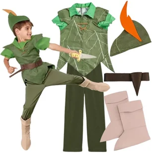 Strój Przebranie Piotruś Pan Elf Leśny Skrzat Robin Hood Karnawał 104 110 - Stroje karnawałowe - miniaturka - grafika 1