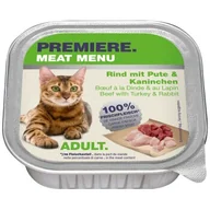 Mokra karma dla kotów - PREMIERE Meat Menu Adult Wolowina, indyk, królik 32x100 g - miniaturka - grafika 1