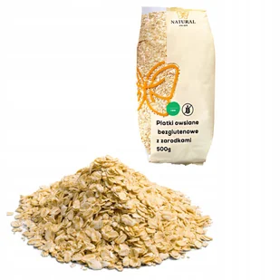 NATURAL PŁATKI OWSIANE BEZGLUTENOWE Z ZARODKAMI BOGATE W BŁONNIK 500G - Zdrowa żywność - miniaturka - grafika 1