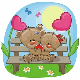 Naklejki ścienne dla dzieci mat Miś, Misie 50, 100x100 cm - Naklejki na ścianę - miniaturka - grafika 1