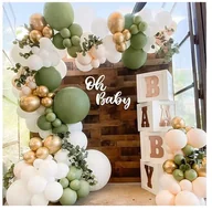 Balony i akcesoria - Zestaw Girlanda Balonowa ZIELONA BOHO urodziny 152 - miniaturka - grafika 1