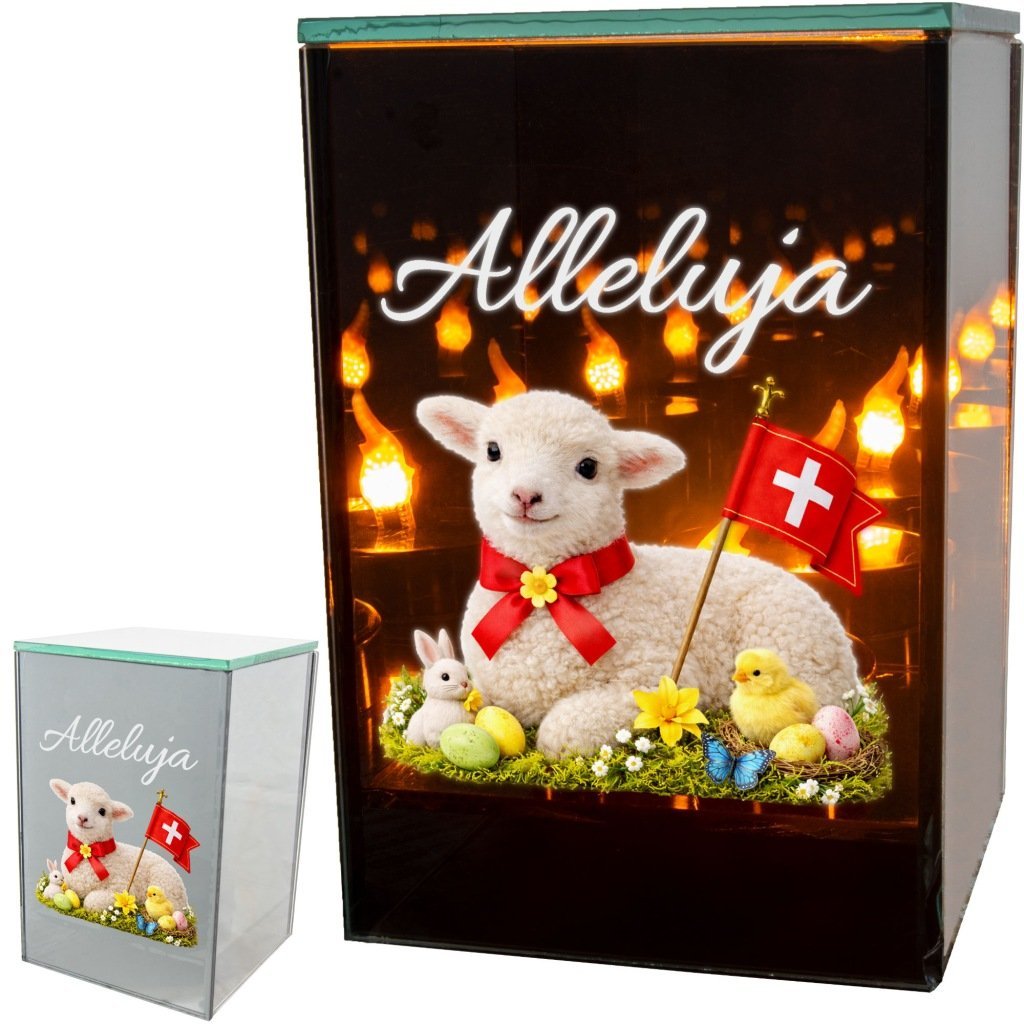 ZNICZ LED efekt płomienia LAMPION na GRÓB cmentarz WIELKANOC BARANEK