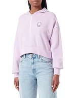 Bluzy damskie - libbi Damska bluza z kapturem Cropped 23930097, jasnofioletowa, XXL, jasnoliliowy, XXL - miniaturka - grafika 1