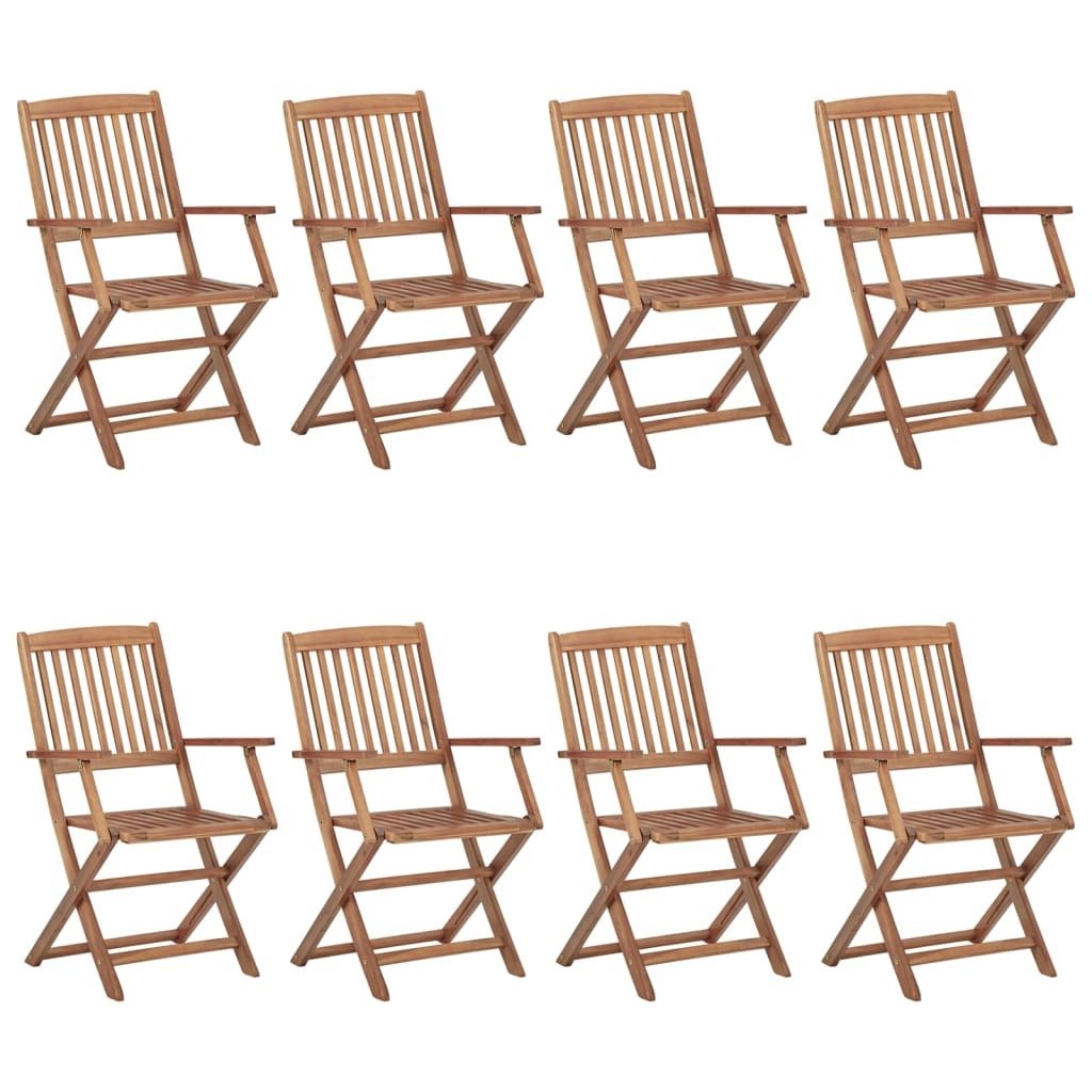 Składane krzesła ogrodowe 8 szt. Lite drewno akacjowe