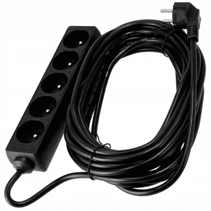 Przedłużacz zasilający 5 gniazda 10m CZARNY 3*1,5 mm2 16A 3680W - Przedłużacze i rozgałęźniki Przedłużacz zasilający 5 gniazda 10m CZARNY 3*1,5 mm2 16A 3680W - Przedłużacze i rozgałęźniki - miniaturka - grafika 1