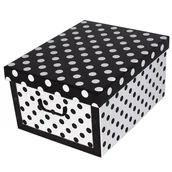 Pudła i pojemniki do przechowywania - MISS SPACE Pudełko kartonowe MAXI KROPKI - CZARNE - miniaturka - grafika 1