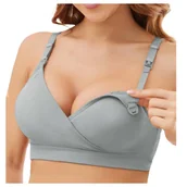 Biustonosze ciążowe - Biustonosz ciążowy stanik bezszwowy do karmienia - szary - L - miniaturka - grafika 1