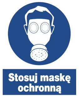 ZNO-5 - ZNAK BHP nakazu - Stosuj maskę ochronną - Akcesoria BHP - miniaturka - grafika 1