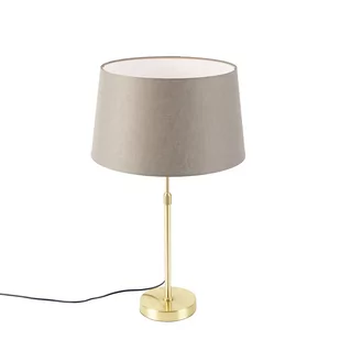 QAZQA Lampa stołowa regulowana złota/mosiądz klosz szarobrązowy 35 cm - Parte - Lampy stojące - miniaturka - grafika 1