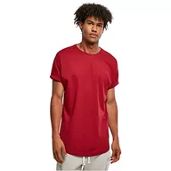 Koszulki męskie - Urban Classics Męski T-Shirt, długi kształt Turnup Tee T-Shirt, Brickred, M - miniaturka - grafika 1