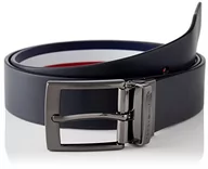 Paski - Tommy Hilfiger Pasek męski Adan 3.5 Rev skórzany pasek, Space Blue/Corporate, 80 - miniaturka - grafika 1