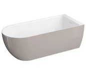 Wanny - Polimat Wanna przyścienna Murena 170x75 cm owalna efektowny popiel syfon chrom 00747 - miniaturka - grafika 1