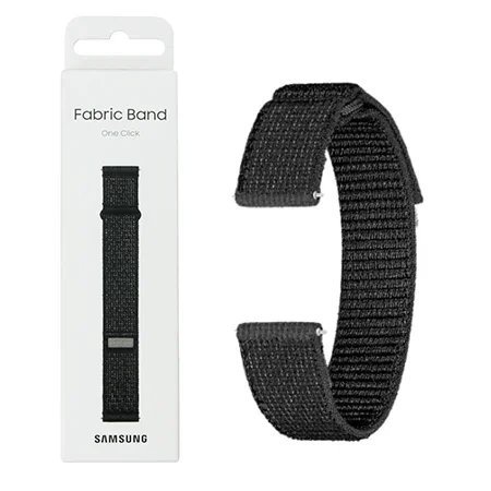 Pasek do Samsung Galaxy Watch 4/ 4 Classic/ 5/ 5 Pro/ 6/ 6 Classic 20 mm M/L Fabric Band One Click - Czarny