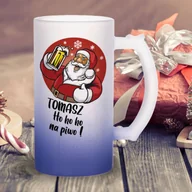 Szklanki - Kufel z mrożonego szkła - Ho ho ho na piwo z imieniem - miniaturka - grafika 1