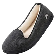 Kapcie damskie - Wishcotton Kapcie Kobiety Lekkie i oddychające Slip On Slippers Wygodne Slippers Memory Foam z Non-Slip Rubber Sole dla Indoors & Outdoors, Ciemnoszary, 37EU - miniaturka - grafika 1