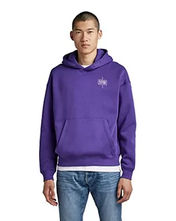 Bluzy męskie - G-STAR RAW Męska bluza z kapturem Unisex core Loose Sweater Hooded Sweater, purpurowa (dk Violet C235-5616), XXL, Purpur (Dk Violet C235-5616), XXL - grafika 1