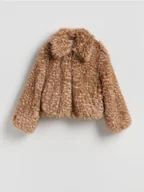 Płaszcze damskie - Reserved - Kurtka z imitacji futra - wielobarwny - miniaturka - grafika 1