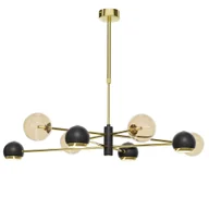 Lampy sufitowe - Złota lampa sufitowa z okrągłymi kloszami JUP 1972 z serii MOKA - miniaturka - grafika 1