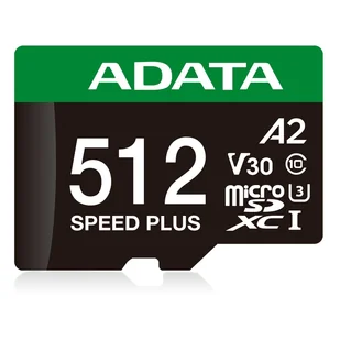 ADATA Speed Plus 512 GB MicroSDXC Klasa 10 UD512GUI3V30A2SP-RA1 - Karty pamięci - miniaturka - grafika 1