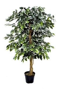 GreenBrokers Premium sztuczne drzewo figowe, sztuczny jedwab, zielony, 140 cm - Sztuczne drzewka - miniaturka - grafika 1