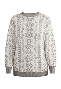 Jalene Damski sweter z dzianiny 15425014-JA03, szaro-biały, M/L, szary biały, M-L - Swetry damskie - miniaturka - grafika 1