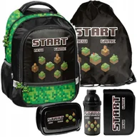 Plecaki szkolne i tornistry - Plecak szkolny dla chłopca tornister 1-3 4-6 klasa Paso Minecraft Zestaw - miniaturka - grafika 1