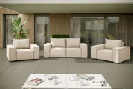 Meble ogrodowe - Zestaw ogrodowy SONNE 2+1+1 na taras, tkanina Artykuł, Beżowy - miniaturka - grafika 1