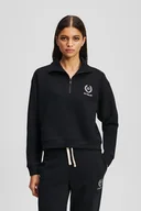 Bluzy damskie - Karl Lagerfeld bluza bawełniana HOTEL KARL damska kolor czarny z aplikacją A3W44008 - miniaturka - grafika 1