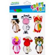 Zabawki kreatywne - Craft with Fun Ozdoba naklejki zwierzątka 6 szt. - miniaturka - grafika 1