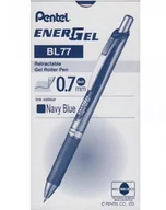 Pióra kulkowe - Pentel Pióro K Gel Gr 0.7 Bl77 Nieb/czar pudełko A 12 - miniaturka - grafika 1