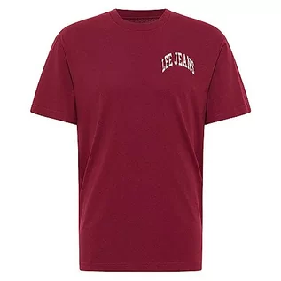 Koszulki męskie - Lee T-shirt męski Varsity Tee, port, XXL - grafika 1