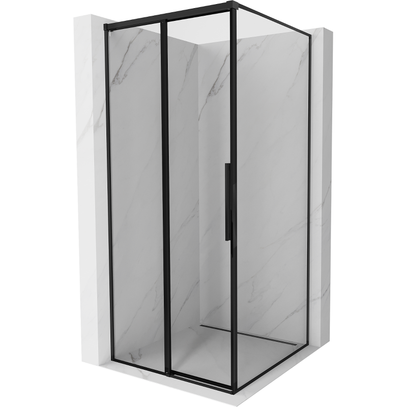 Mexen Rox kabina prysznicowa rozsuwana lewa 90 x 90 cm, czarna ramka, czarna - 8C2-090-090-70-70-L