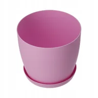 Donice - Doniczka Osłonka Z Podstawką Donica Kolor Róż 12Cm - miniaturka - grafika 1