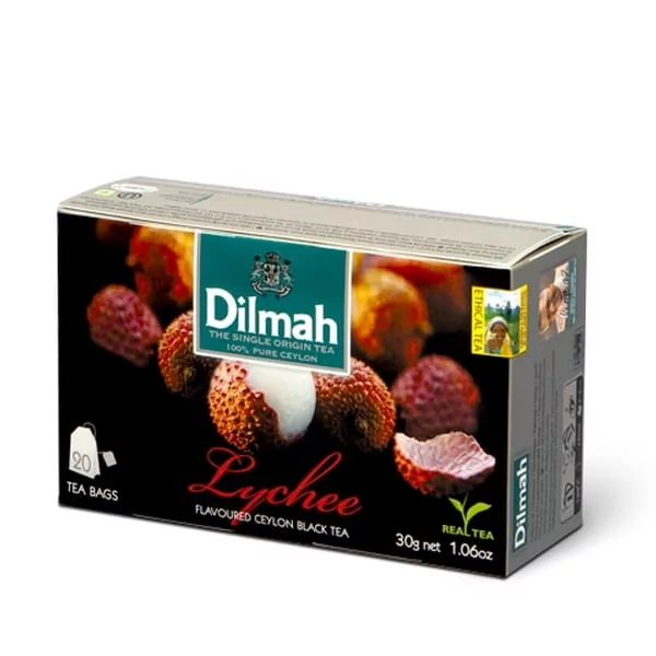 Dilmah Liczi Lychee)czarna herbata Ceylon 20 torebek 30 g 9312631142143