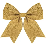 Bombki - Kokardka na choinkę 30 cm brokatowa ozdoba świąteczna zawieszka złota - miniaturka - grafika 1