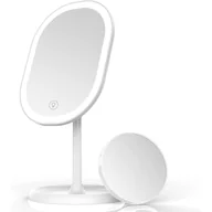Lusterka do makijażu - Lustro do makijażu LED, odłączane lustro powiększające 5x, inteligentne ustawienia oświetlenia i ładowanie przez USB, składane lusterko stołowe o kąci - miniaturka - grafika 1