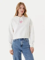 Bluzy damskie - Tommy Jeans Bluza Heart DW0DW21408 Biały Relaxed Fit - miniaturka - grafika 1