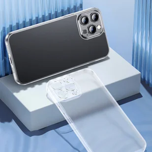 Baseus Frosted Glass Case etui pokrowiec do iPhone 13 Pro sztywna obudowa z żelową ramką przezroczysty (ARWS000702) - Etui i futerały do telefonów - miniaturka - grafika 12