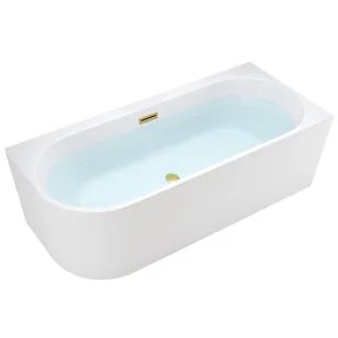 Wanna przyścienna złoty szczotkowany przelew oraz korek narożna prawa 140 cm Mera Hydrosan - Wanny - miniaturka - grafika 1
