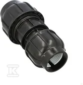 Łączniki, trójniki, kształtki - Złączka zaciskowa PP 90x75 PN10, do rur PE, kolor czarny - miniaturka - grafika 1