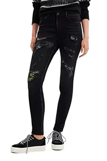 Spodnie damskie - Desigual jeansy damskie, Schwarz, 38 - grafika 1