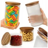 Pojemniki kuchenne - ZESTAW POJEMNIKÓW na ŻYWNOŚĆ PRZYPRAWY CUKIER MAKARON 2x 390 ml + 2x 1 L - miniaturka - grafika 1